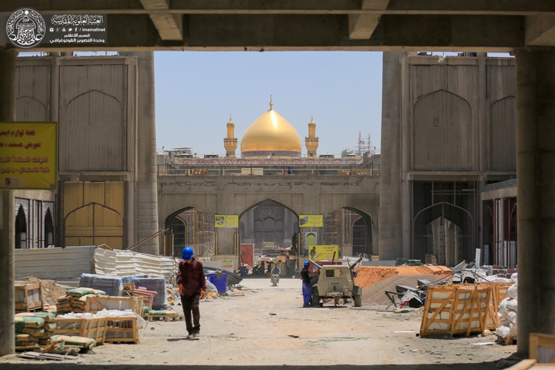 تقرير مصور/ تواصل العمل في مشروع التوسعة الغربية لصحن فاطمة (ع) بالنجف الاشرف