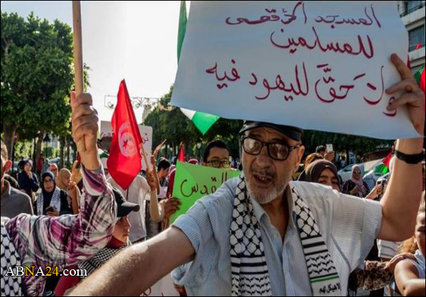 مسيرة غضب شعبية بتونس لأجل القدس وتضامناً مع الفلسطينيين + (فيديو)