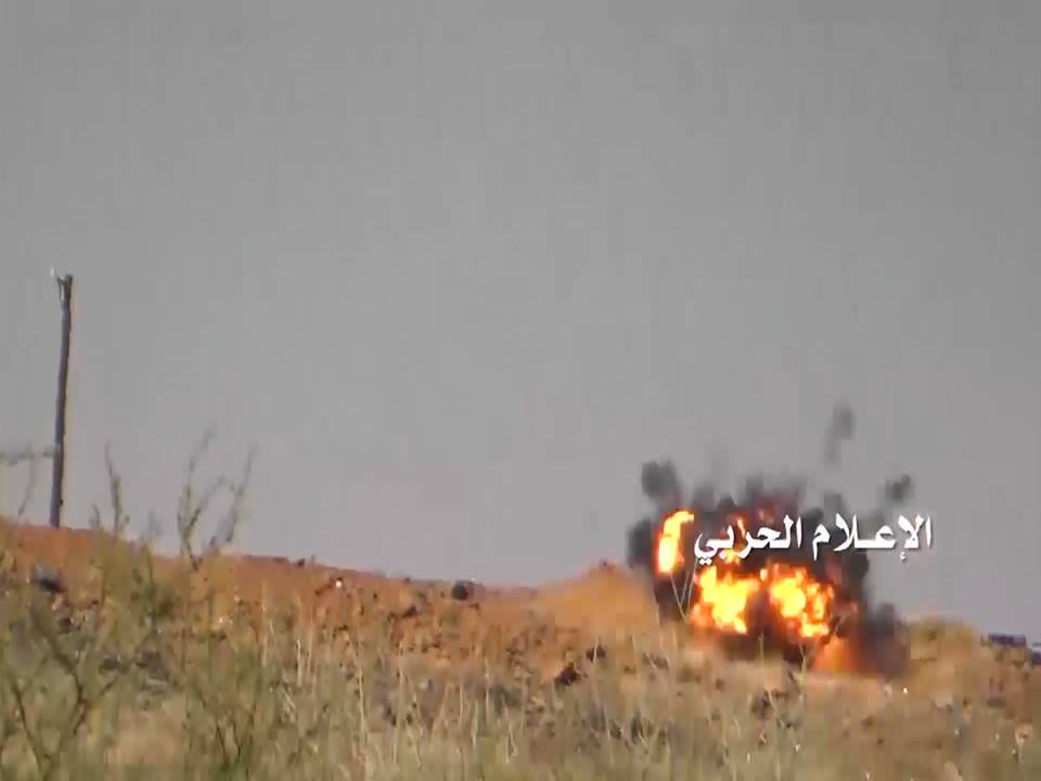 الجيش اليمني يدمر دبابة ابرامز للعدوان السعودي في جيزان