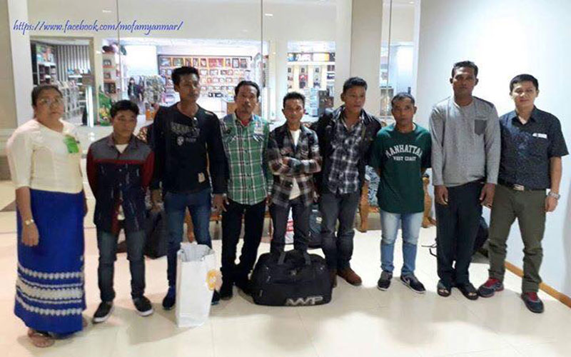 အင္ဒိုနီးရွားေရပိုင္နက္အတြင္း ဝင္ေရာက္မႈျဖင့္ထိန္းသိမ္းခံရေသာ ျမန္မာသေဘာၤသား ၇ ဦး ျပန္ေရာက္