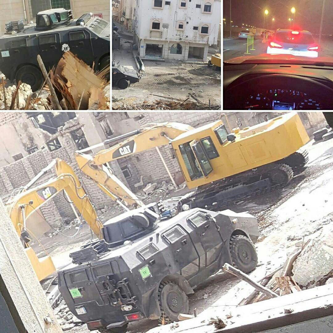 Arabia Saudí Destruye Totalmente el Barrio Shiíta de Al-Musawara en Al-Awamiya 