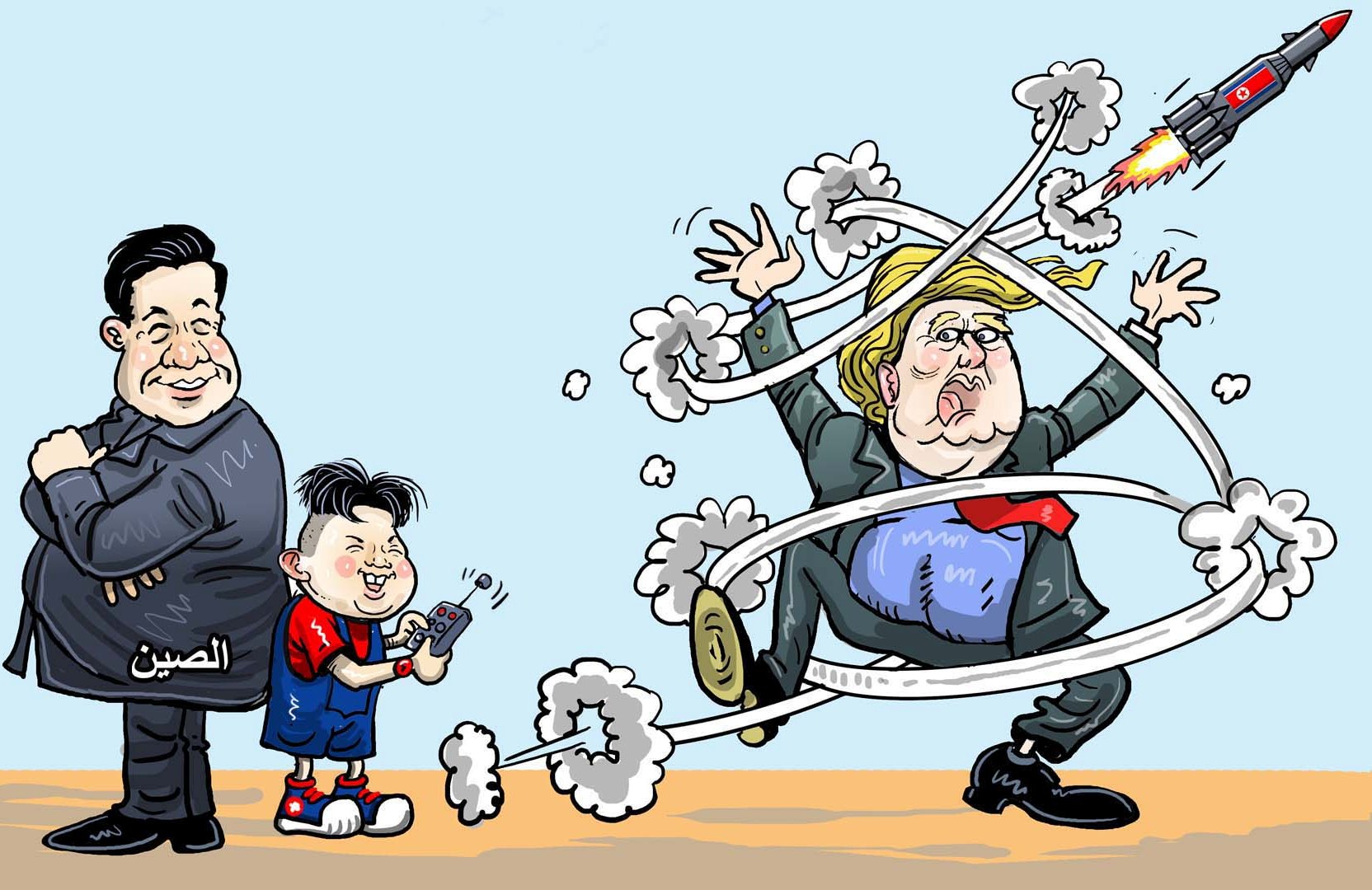 كاريكاتير/ ترامب: نستطيع حل مشكلة كوريا الشمالية بدون الصين