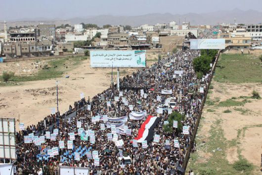 Huge crowd protest against Saudi Arabia's aggression in Yemen's Sa'ada 