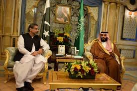 پاکستانی وزیراعظم کی سعودی ولیعہد سے ملاقات + تصویر