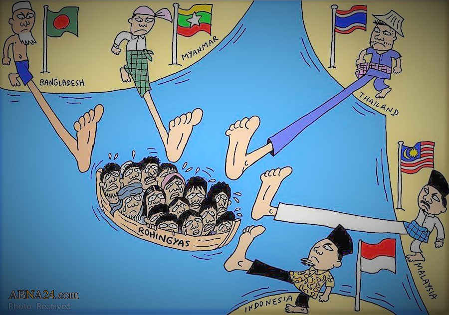 Руһинҝија Мүсәлманларына торпагда јер јохдур – Карикатура