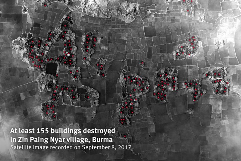 Satellite images show burnt Rohingya villages in Myanmar's Rakhine