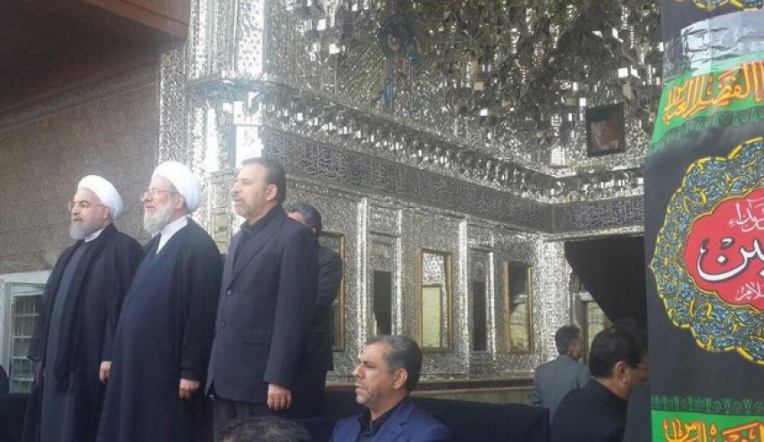 Pres. Rouhani attends Ashura mourning at Shah-Abdol-Azim shrine 