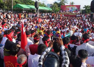 မႏၱေလးတြင္ ေဒၚေအာင္ဆန္းစုၾကည္ကို ေထာက္ခံသည့္ပြဲ ျပဳလုပ္