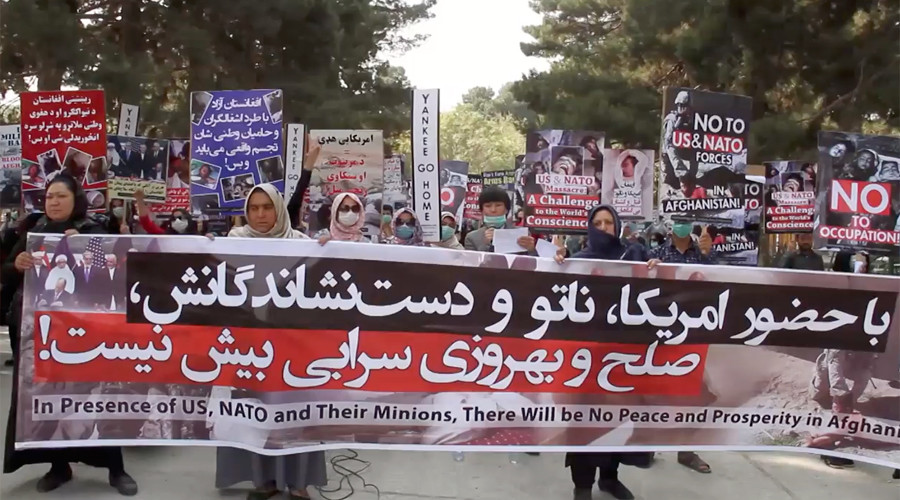 Afghanistan protesters decry 16 years of US-led occupation