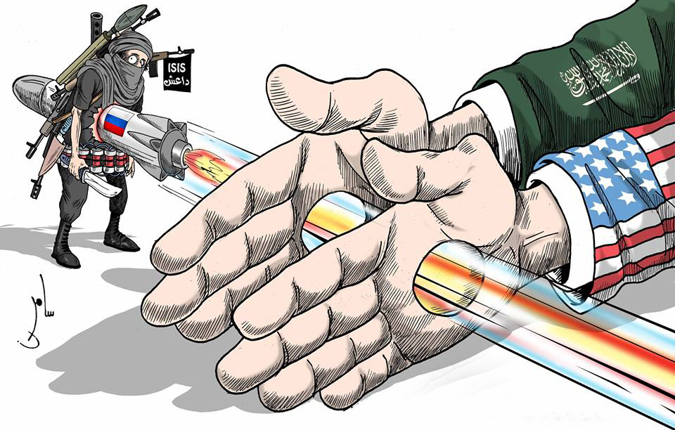 كاريكاتير/ أمريكا والسعودية تدافعان عن داعش