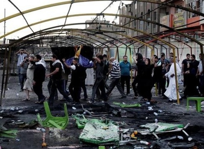 فيديو/ لحظة تفجير انتحاري نفسه قرب مجلس عزاء في بغداد