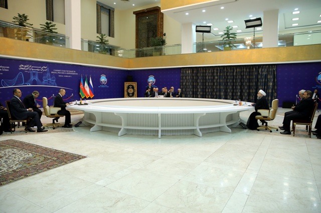 Pres. Rouhani: Trilateral interaction of Iran, Russia, Azerbaijan develops regional stability