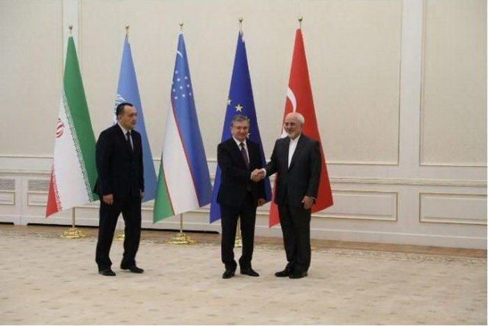 Iranian FM Zarif meets Uzbekistan President