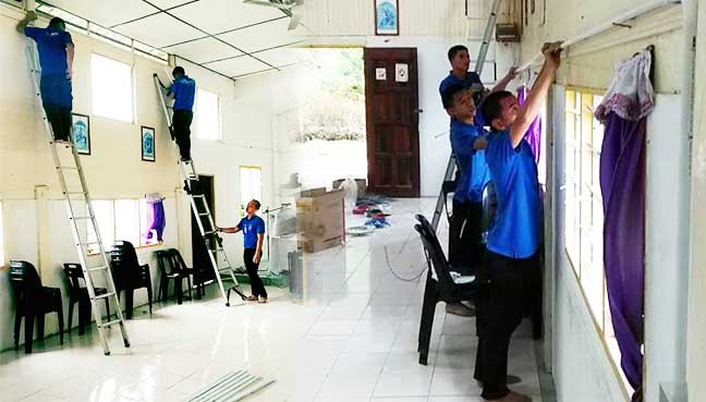 Umat Islam Bantu Bersih Gereja Di Sabah