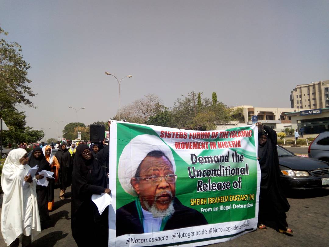 'Yan uwa mata almajiran Sheikh Ibrahim Zakzaky sun yi jerin gwano a Abuja