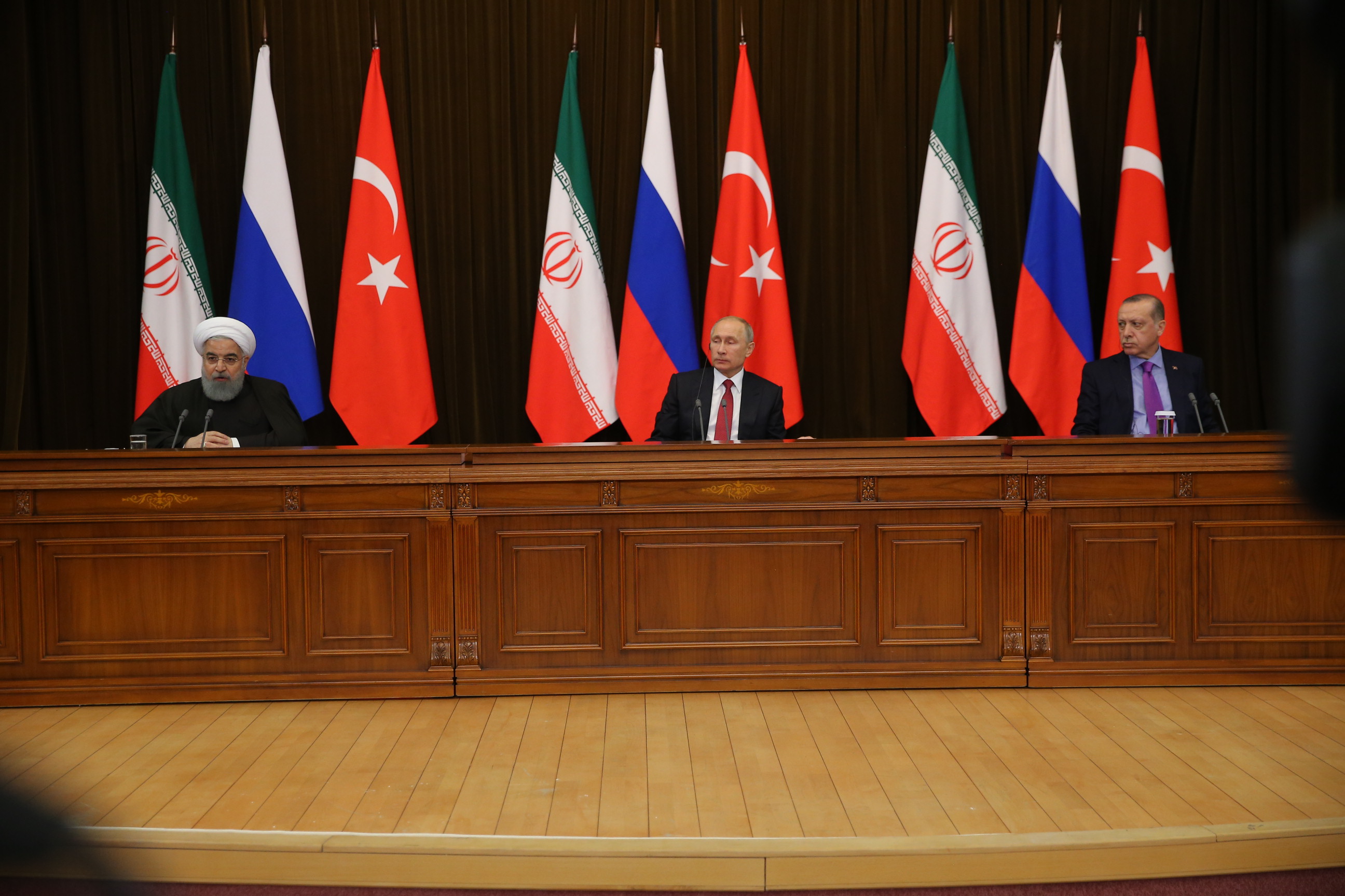 Pres. Rouhani: Iran, Russia, Turkey cooperation to continue for peace, stability of region