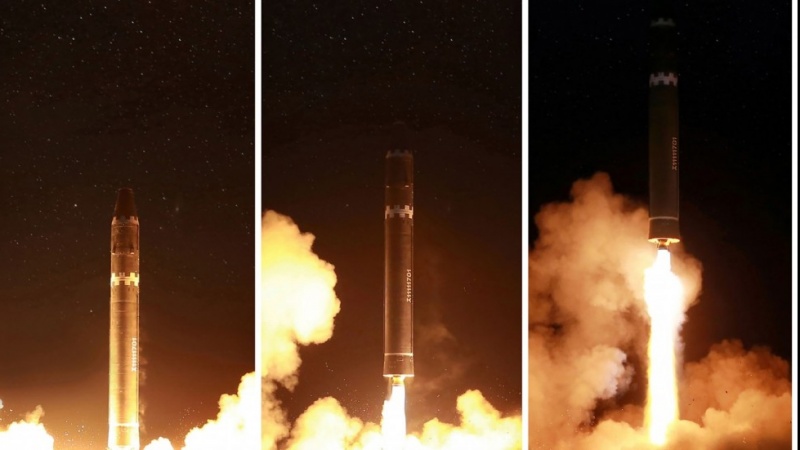 北朝鮮が、高高度の大陸間弾道ミサイルの発射映像を公開