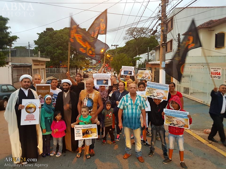 Caminhada pela solidariedade com o Xeique Issa Qassim em São Paulo,Brasil