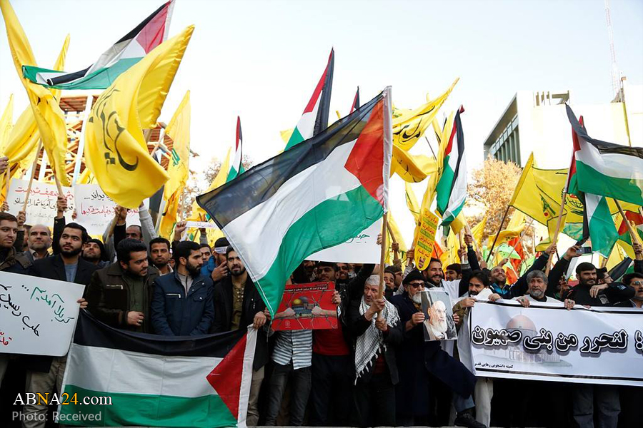 تقرير مصور/ الشعب الايراني يتضامن مع فلسطين ضد قرار ترامب