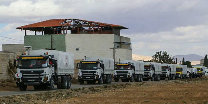 New humanitarian aid convoy arrives at Syria's al-Bukamal