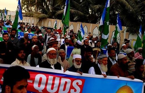 اسرائیلی جارحیت کے خلاف پاکستان میں احتجاجی مظاہرہ