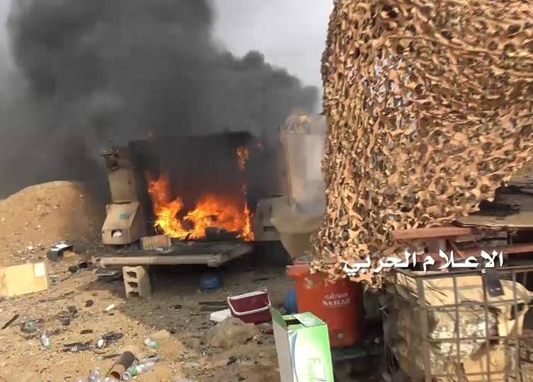 اعطاب 4 آليات للجيش السعودي ومرتزقته بمحافظة تعز