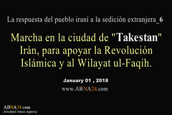 Vídeo / Marcha en la ciudad de "Takestan" Irán, para apoyar la Revolución Islámica y al Wilayat ul-Faqih.
