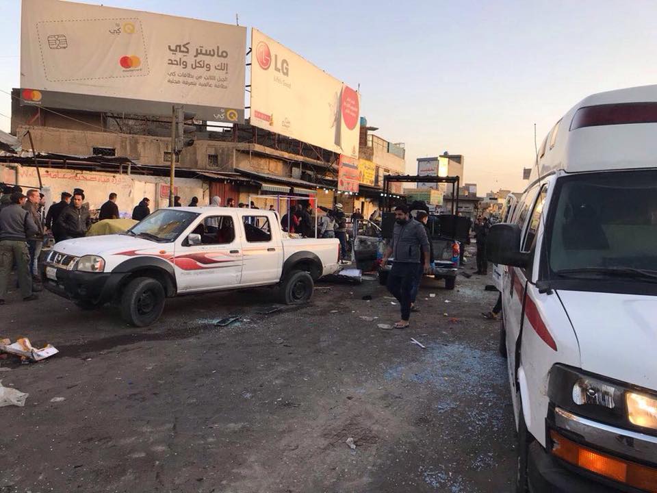 تفجير ارهابي مزدوج وسط بغداد يسفر عن استشهاد وجرح 81 مدنيا+(صور)