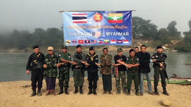 ထိုင္း-ျမန္မာနယ္စပ္တြင္ ႏွစ္ႏိုင္ငံတာ၀န္ရွိသူမ်ားပူးေပါင္း၍ ကင္းလွည့္