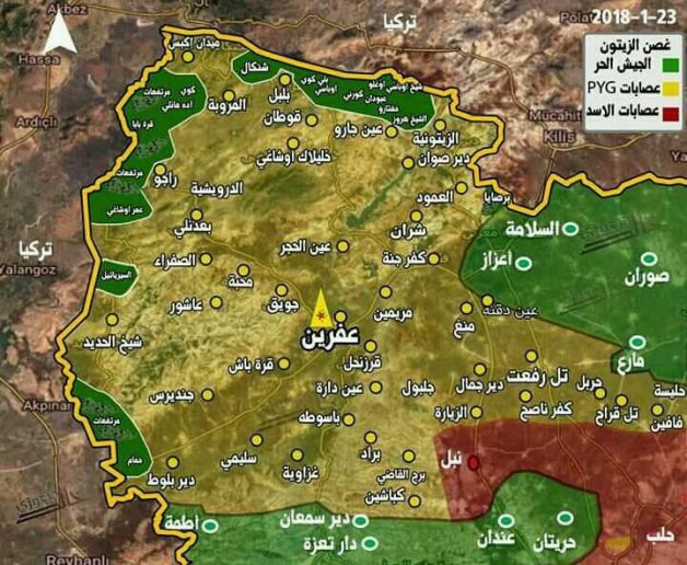 Turkish forces capture several areas in northern Afrin