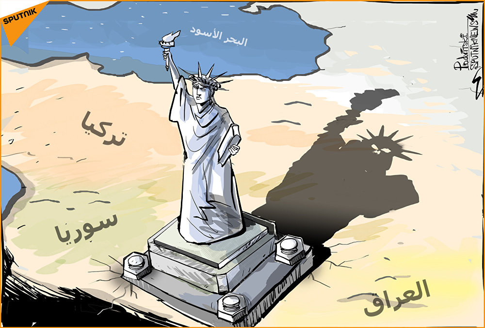 کاریکاتیر/ أمريكا تريد وضع موطأ قدم لها في سوريا