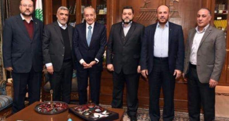 Hamas delegation visit Lebanese Parliament Speaker in Beirut 