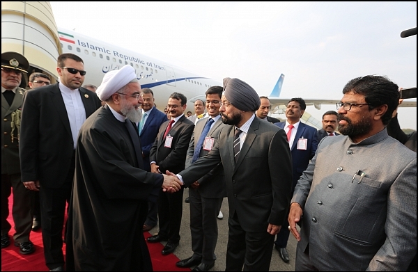 Iran's President arrives in India
