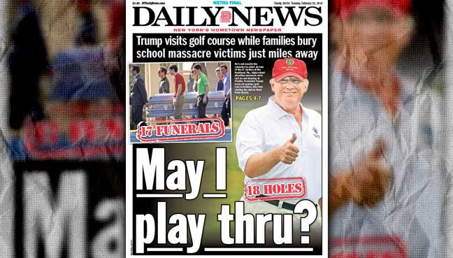 Ketika Pelajar Terbunuh Disemadi, Trump Main Golf?