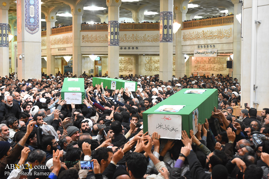 Thousands take part in funeral procession for Bahrain Freedom Martyrs in Qom, Iran