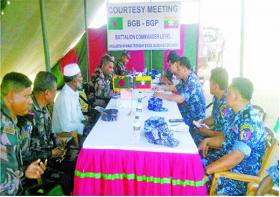 ျမန္မာ-ဘဂၤလားေဒ့ရွ္နယ္စပ္လံုၿခံဳေရး ပူးတြဲကင္းလွည့္ရန္ အပါအဝင္ ႏွစ္ႏုိင္ငံ တပ္ရင္းမွဴးအဆင့္ အလံတင္ေဆြးေႏြးပြဲျပဳလုပ္ 