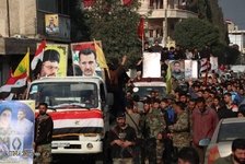  Trauerzug von 8 syrisch-schiitischen Märtyrern in der Stadt Nubl