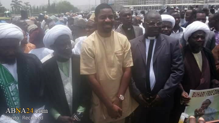 Christian cleric attend massive "Free Zakzaky" protest in Abuja on 4th of April 