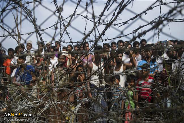Rohingya Muslims protest in Bangladeshi camp