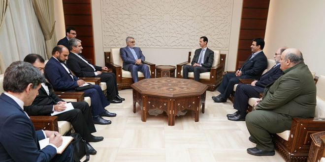 Le président al-Assad reçoit le président de la Commission de la sécurité nationale au Conseil de la Choura iranien