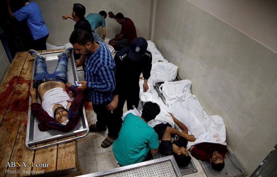 Photos 3: Saudi-funded Zionist regime heavily attack unarmed Palestinians in Gaza - 59 martyred - 14th May 2018