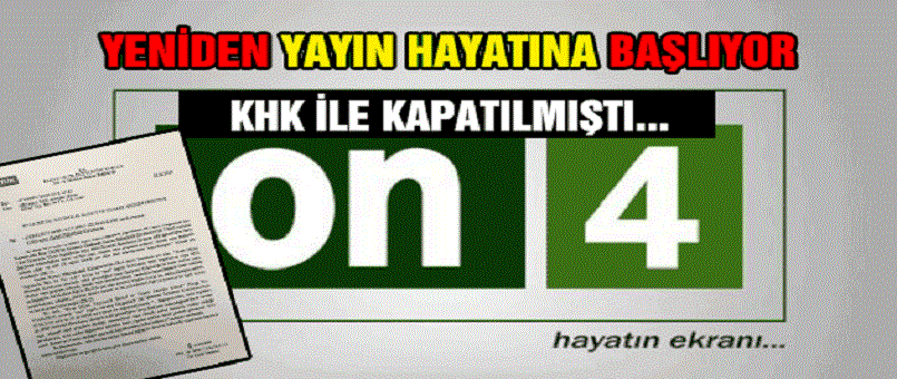 ON4 TV Yeniden Yayın Hayatına Başlıyor