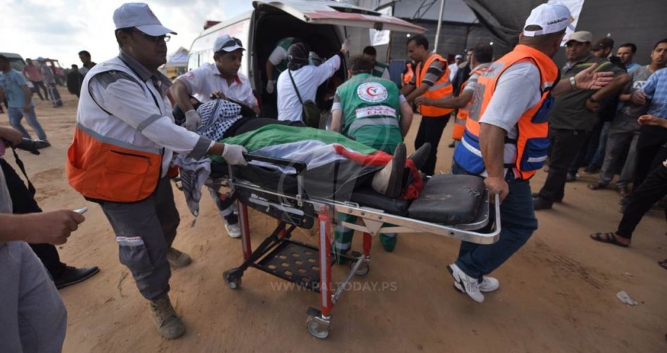 إصابة 100 مواطن بالرصاص والاختناق على حدود قطاع غزة 