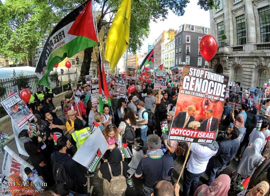 تصویری رپورٹ/ لندن میں یوم قدس کی ریلیوں میں حزب اللہ کا پرچم بھی لہرایا گیا