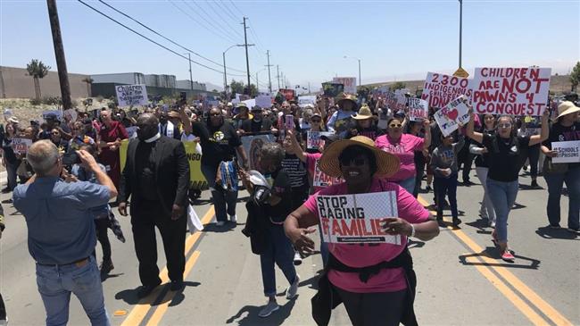 Manif contre le plan Nazi de Trump