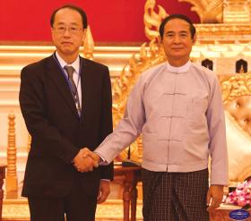 ႏိုင္ငံ့ထိပ္ပိုင္းေခါင္းေဆာင္မ်ား ဂ်ပန္ဝန္ႀကီးခ်ဳပ္၏ အထူးအႀကံေပးပုဂၢိဳလ္ကို သီးျခားစီ လက္ခံေတြ႕ဆံု
