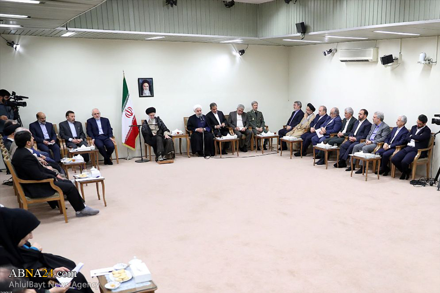 “Visita del Presidente de la República Islámica de Irán y de su Gabinete con el Imam Jameneí”