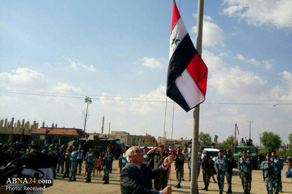 Syrian flag hoisted in Busra al-Sham, Hrak after cleaning from terrorists