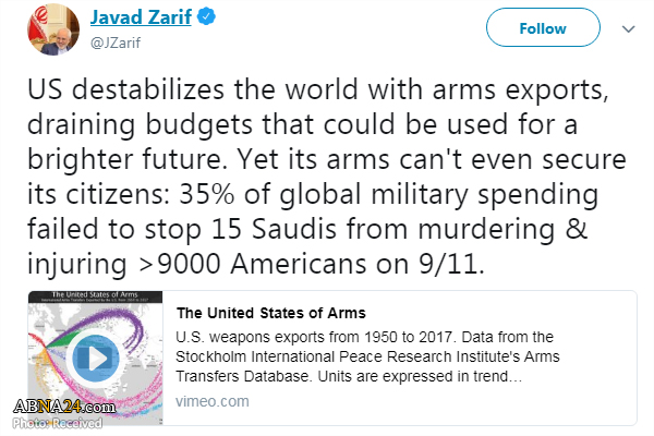 扎里夫暗指美国斥巨资扰乱世界稳定