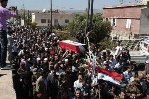 مراسم تشييع شعبية حاشدة لـ"شهداء السويداء" الذين ارتقوا أمس جراء الاعتداءات الإرهابية
